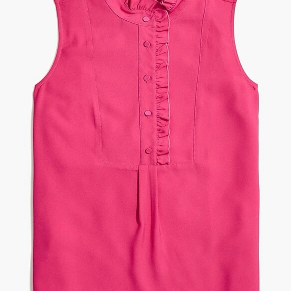 Ruffle-trim Pink Tank